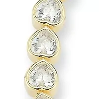 Sterling Silver Heart Bezel CZ Tennis Bracelet