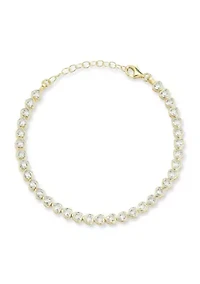 Sterling Silver Heart Bezel CZ Tennis Bracelet