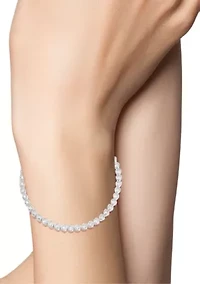 Sterling Silver Heart Bezel CZ Tennis Bracelet