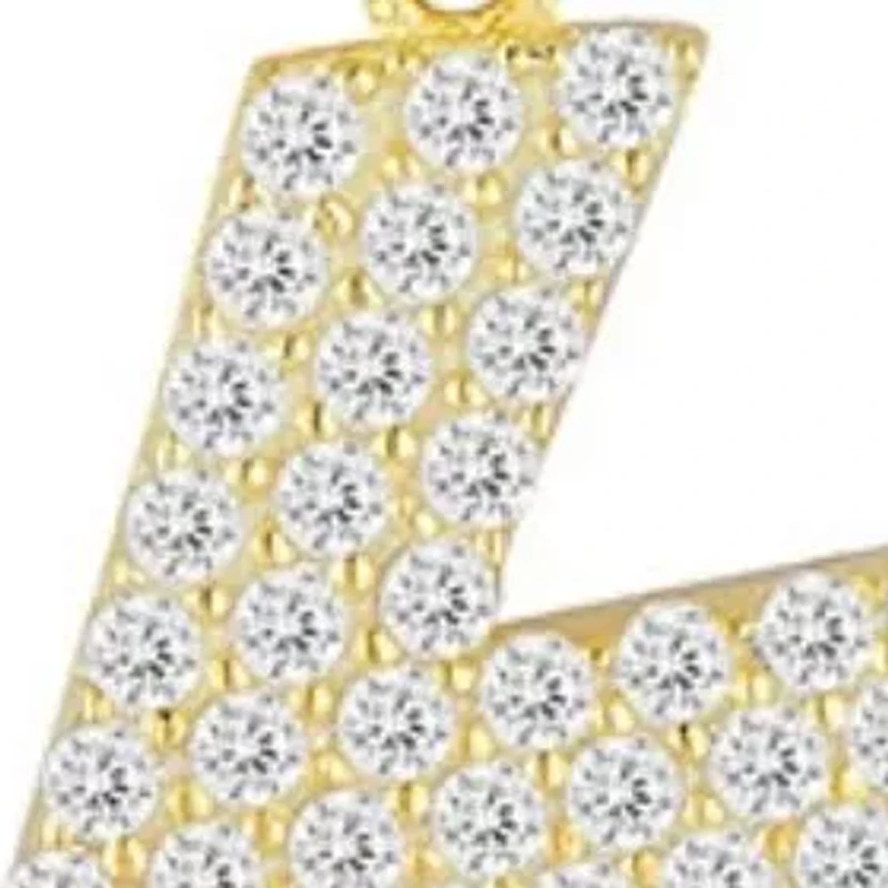 Sterling Silver Pave Lightning Pendant Necklace