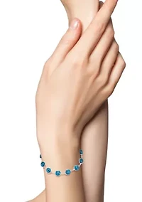 14K Gold Over Sterling Silver Evil Eye Station Bracelet