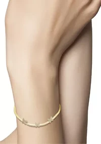 14K Gold Over Sterling Silver Butterfly Herringbone Bracelet