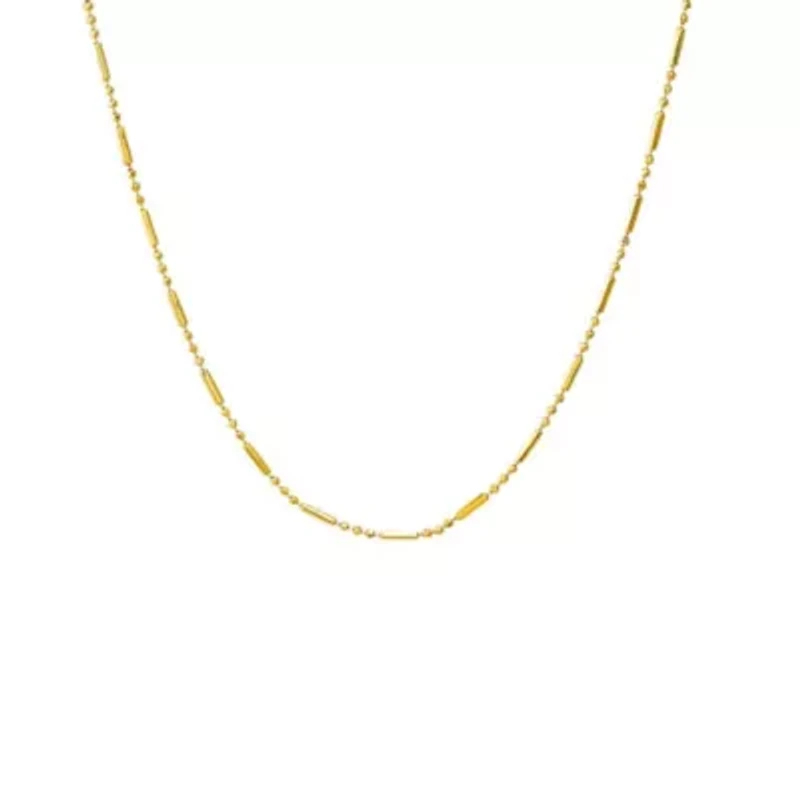 Solid Bar X Ball Chain Necklace