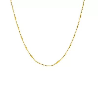 Solid Bar X Ball Chain Necklace