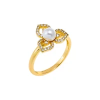 CZ & Pearl Fancy Ring
