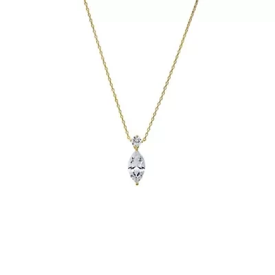 Fancy Solitare & Marquise Pendant Necklace