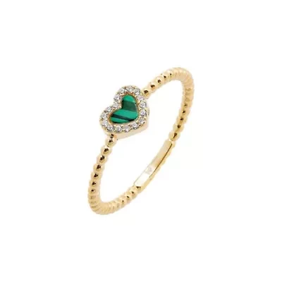 Pave Colored Gemstone Beaded Ring