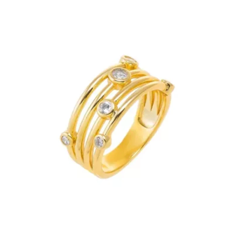 CZ Graduated Scattered Bezel Ring