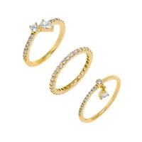Solitaires & Teardrops Ring Combo Set