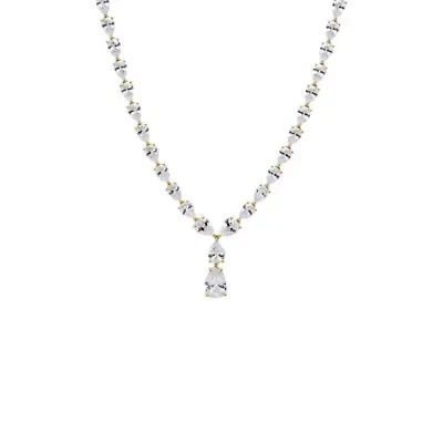 CZ Drop Pear Fancy Tennis Necklace