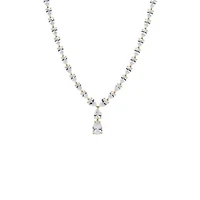 CZ Drop Pear Fancy Tennis Necklace