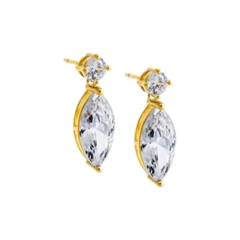 Fancy Solitare & Marquise Dangle Stud Earring