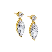 Fancy Solitare & Marquise Dangle Stud Earring