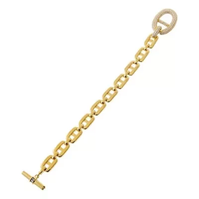 Pave Accented Mariner Toggle Bracelet