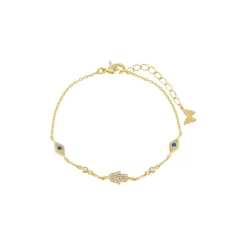 Colored Evil Eye & Hamsa Charm Bracelet