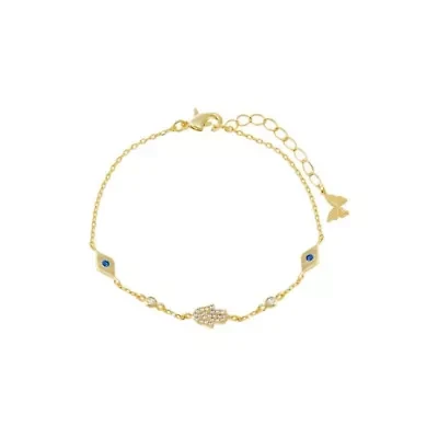 Colored Evil Eye & Hamsa Charm Bracelet