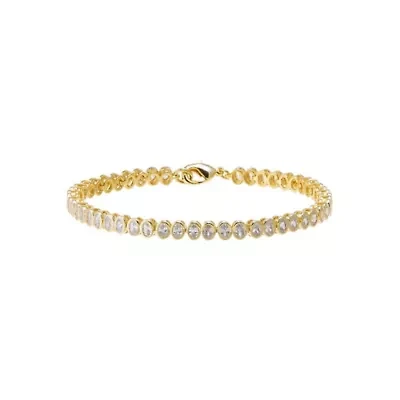 Oval CZ Bezel Tennis Bracelet
