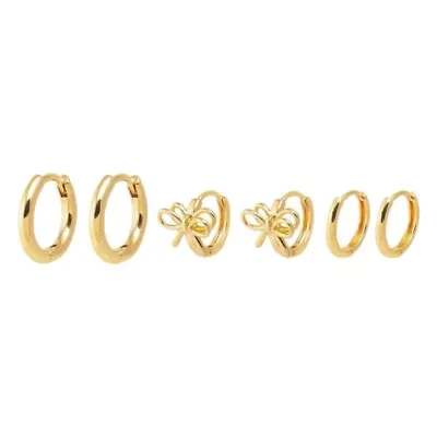 A Hint Of Bow Huggie Earring Combo Set