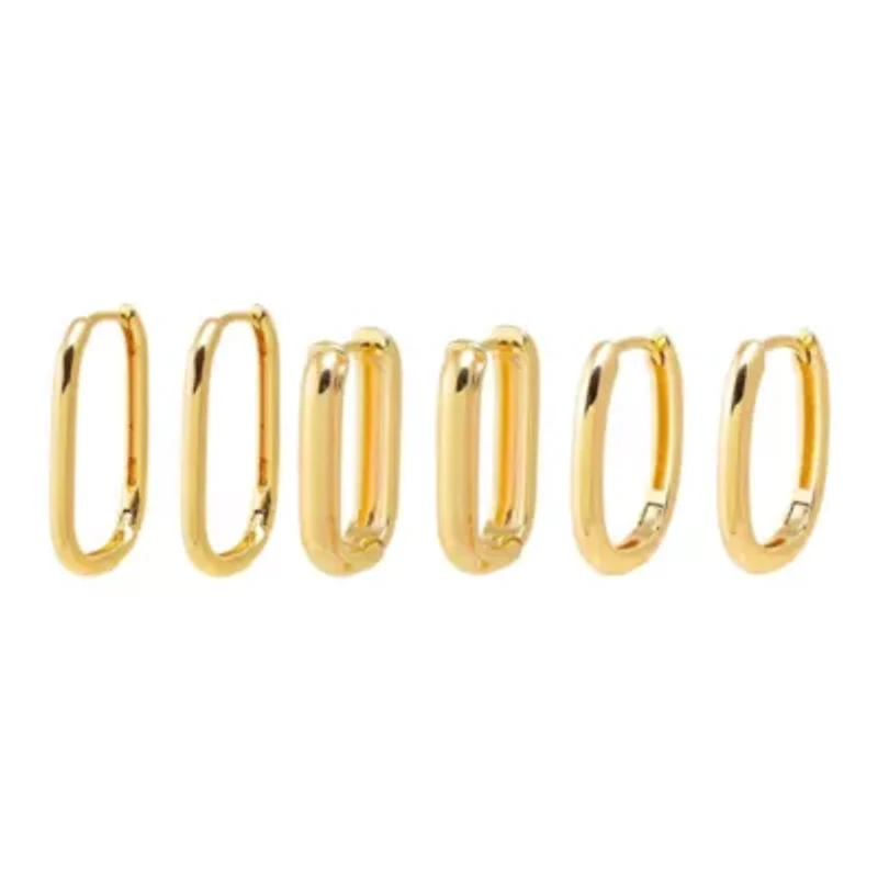 Solid Graduated Width Paperclip Earring Combo Set
