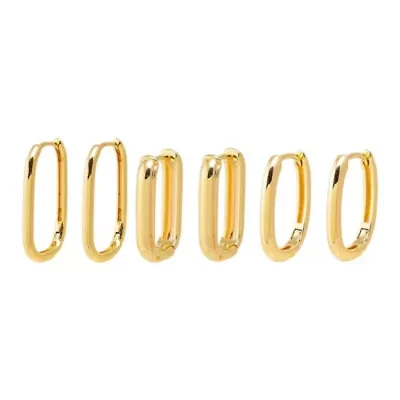 Solid Graduated Width Paperclip Earring Combo Set