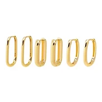 Solid Graduated Width Paperclip Earring Combo Set