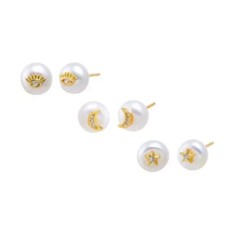 Celestial Pearl Stud Earring Combo Set