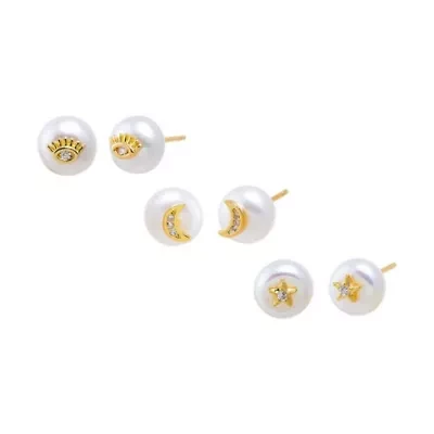 Celestial Pearl Stud Earring Combo Set