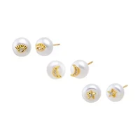 Celestial Pearl Stud Earring Combo Set