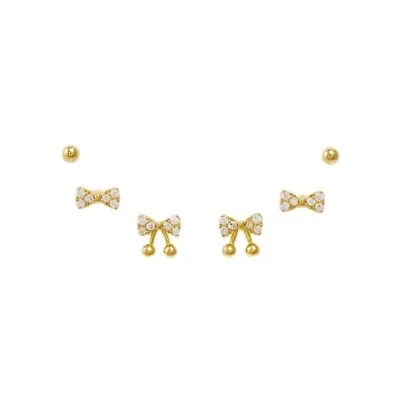Dainty Bow Ties Stud Earring Combo Set