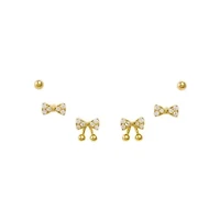 Dainty Bow Ties Stud Earring Combo Set