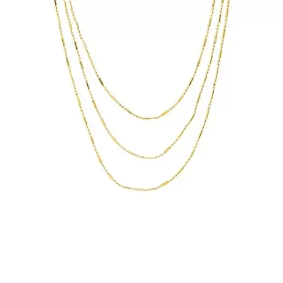 Solid Bar X Ball Chain Necklace Combo Set