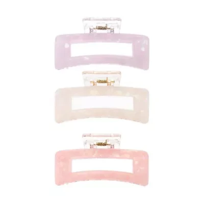 Colored Transparent Rectangle Cutout Claw Clip Combo Set