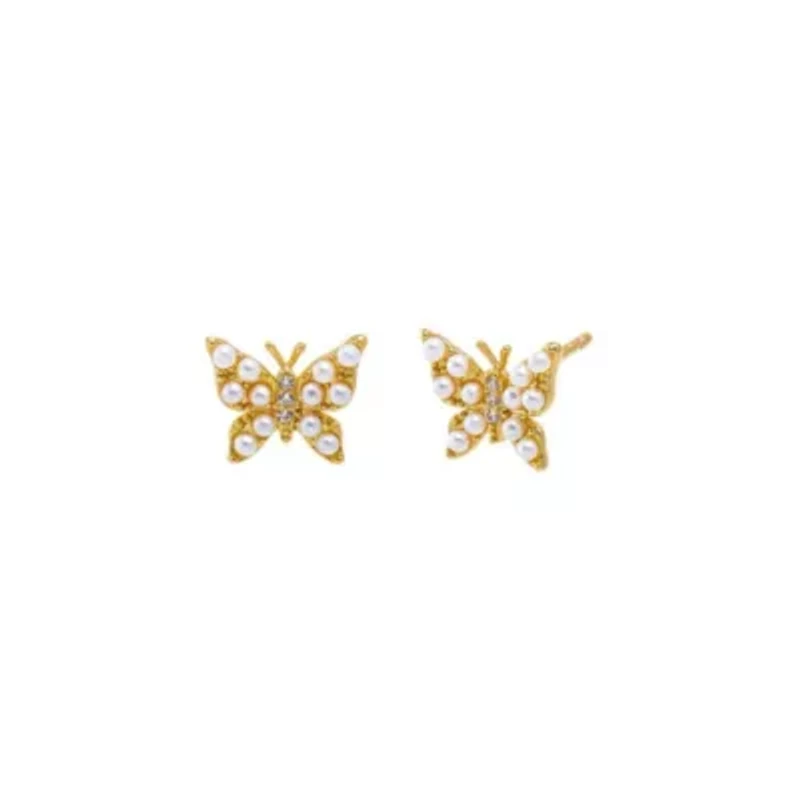 Mini Pearl Butterfly Stud Earring
