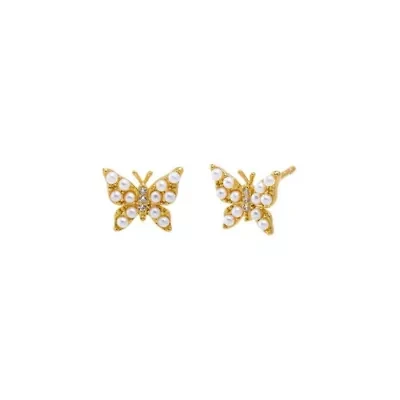 Mini Pearl Butterfly Stud Earring