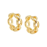 Solid Square Link Huggie Earring