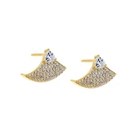 CZ Pave Fan Stud Earring