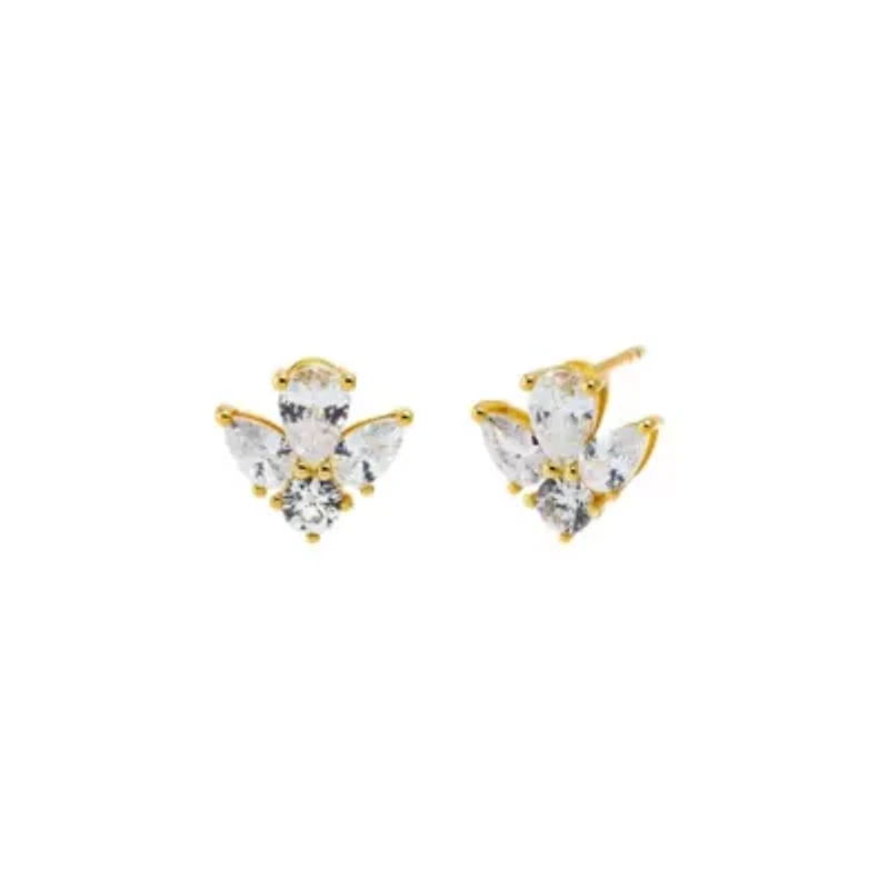 CZ Pear Cluster Stud Earring