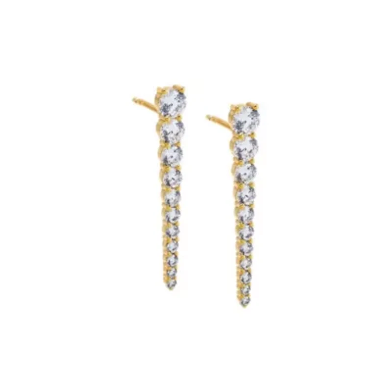 Graduated Tennis Drop Stud Earring