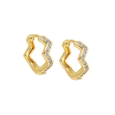 Pave Zig Zag Huggie Earring