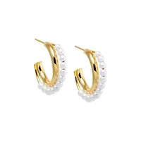 Pearl Intertwined Double Hoop Earring