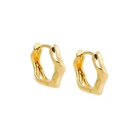 Solid Twisted Shape Huggie Earring