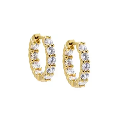 Mini CZ Tennis Huggie Earring