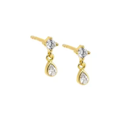 Tiny CZ Shaker Charm Stud Earring