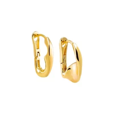 Solid Curved Loop Hoop Earring