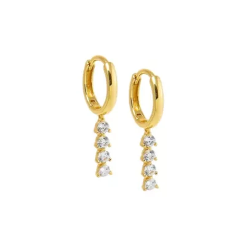 Mini CZ Tennis Drop Huggie Earring
