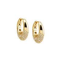 Pave CZ Graduated Huggie Earring