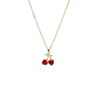 Red Cherry Hearts Charm Necklace