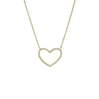 Pave Open Heart Pendant Necklace