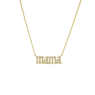 Pave Mama Pendant Necklace