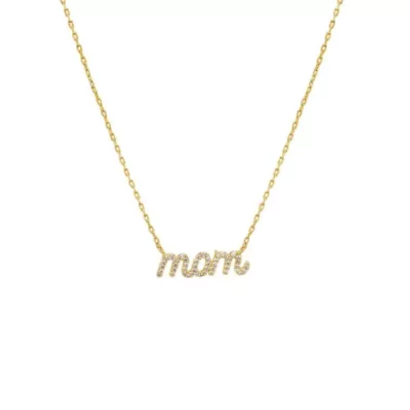 Pave Lowercase Mom Necklace